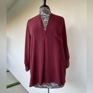 Elegant Burgundy Women's Top by Lush size XL